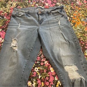 Celebrity Pink destructed light wash denim boyfriend jeans